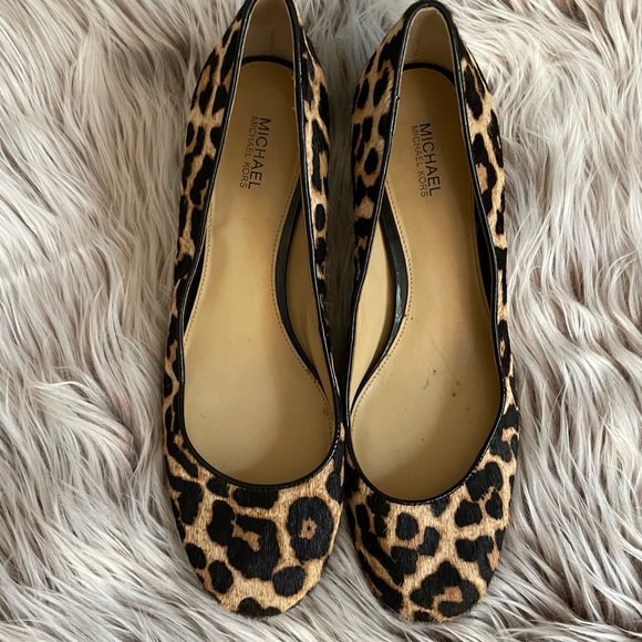 Michael Kors Arabella Leopard Calf Hair Studded Kitten Heels - Picture 2 of 7